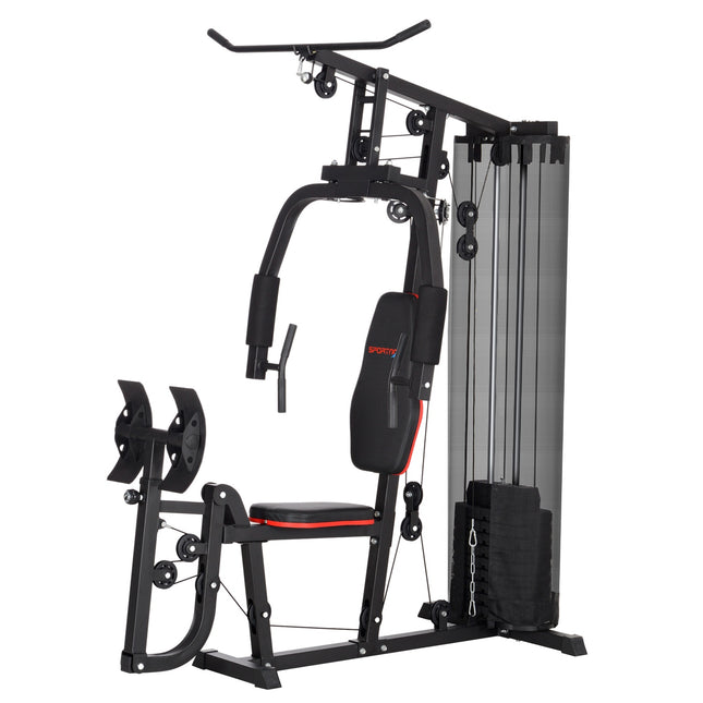 Multifunkční fitness stanice s leg pressem a 45 kg závažím
