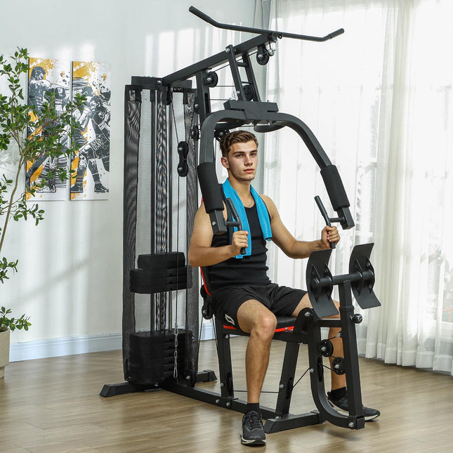 Multifunkční fitness stanice s leg pressem a 45 kg závažím