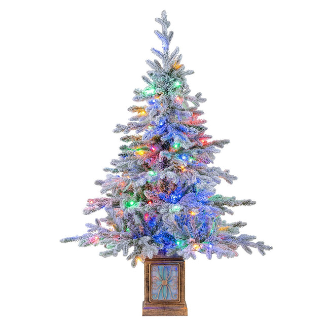 Umělý vánoční stromek s osvětlením 120cm, 100 barevných světel