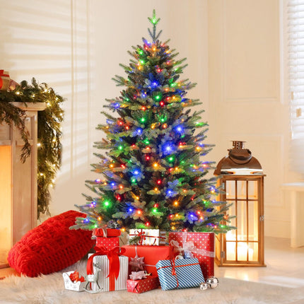 Umělý vánoční stromek s osvětlením 150cm, 250 LED, sklopné větve