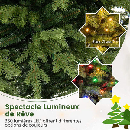 Umělý vánoční stromek s osvětlením 180cm, 250 LED, 11 režimů