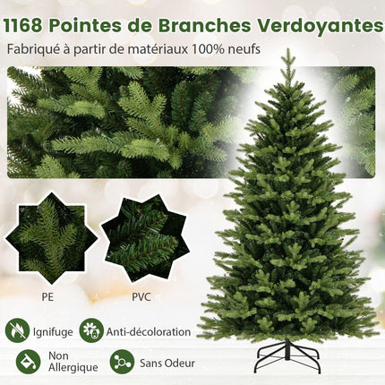 Umělý vánoční stromek s osvětlením 180cm, 250 LED, 11 režimů