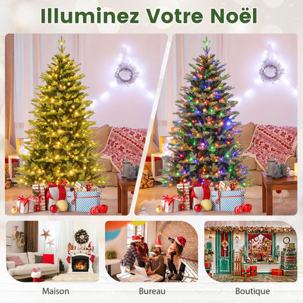 Umělý vánoční stromek s osvětlením 180cm, 250 LED, 11 režimů