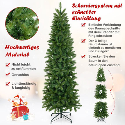Umělý vánoční stromek s osvětlením 180cm, 270 LED, 648 větviček