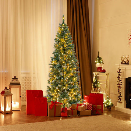 Umělý vánoční stromek s osvětlením 180cm, úzký, 250 LED