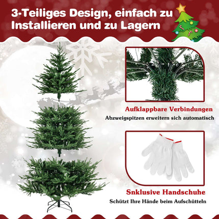 Umělý vánoční stromek s osvětlením 213 cm, 8 režimů, teplá bílá LED