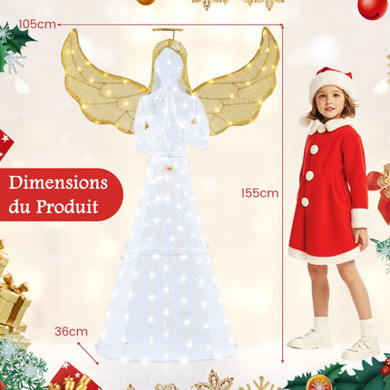 Pre-Lit Christmas Angel 1.55m, 150 LED, Indoor Outdoor