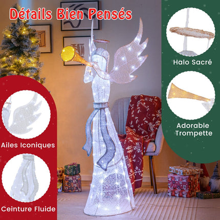 Pre-Lit Christmas Angel, 62 Inch, 100 LED, Outdoor