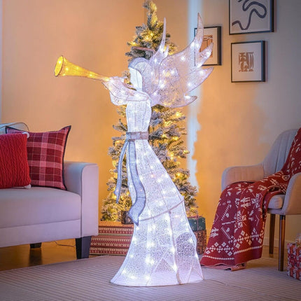 Pre-Lit Christmas Angel, 62 Inch, 100 LED, Outdoor