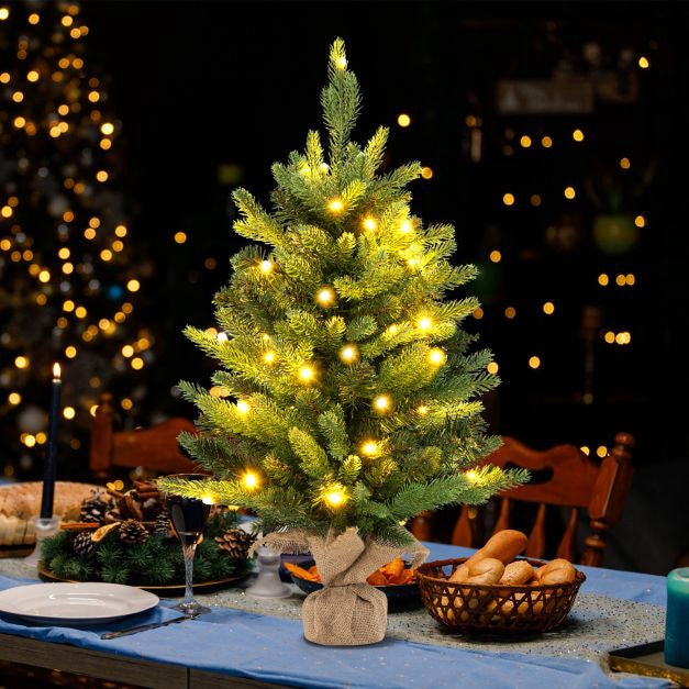 Svítící mini vánoční stromek 60cm, 35 teplých bílých LED
