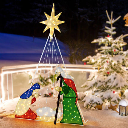 Svítící betlém, sada 180 cm, 240 LED, 6 režimů