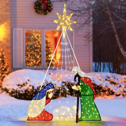 Svítící betlém, sada 180 cm, 240 LED, 6 režimů