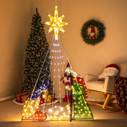Svítící betlém, sada 180 cm, 240 LED, 6 režimů