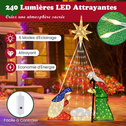 Svítící betlém, sada 180 cm, 240 LED, 6 režimů