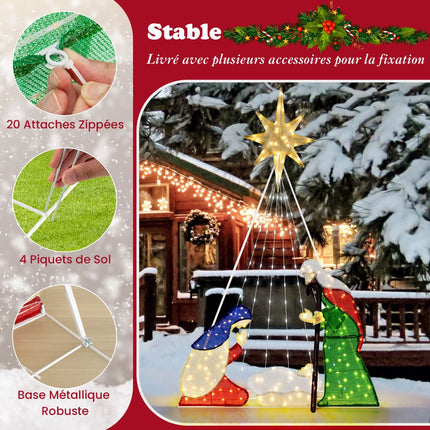 Svítící betlém, sada 180 cm, 240 LED, 6 režimů