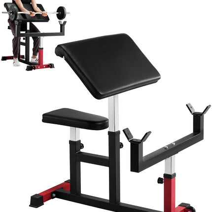 Preacher Curl Bench – Adjustable 440 lb Barbell, Dumbbell