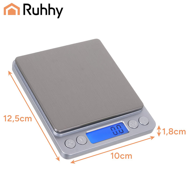 Přesná LCD kuchyňská váha 2kg se 2 miskami