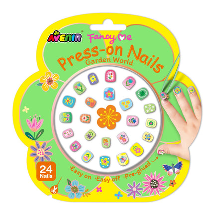 Nalepovací nehty, zahradní motiv, snadná aplikace, 24 ks
