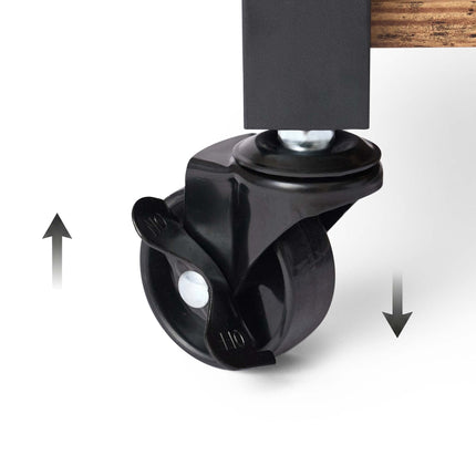 Printer Stand with Castors, Black – 2-Tier, 32x50x50 cm