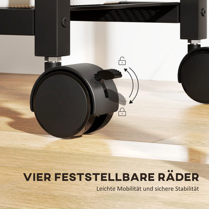 Stolek pod tiskárnu s kolečky, zásuvky, USB a USB-C, nosnost 40kg