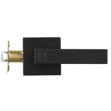 Privacy Door Lever Handle, Matte Black, Reversible, 5-Pack