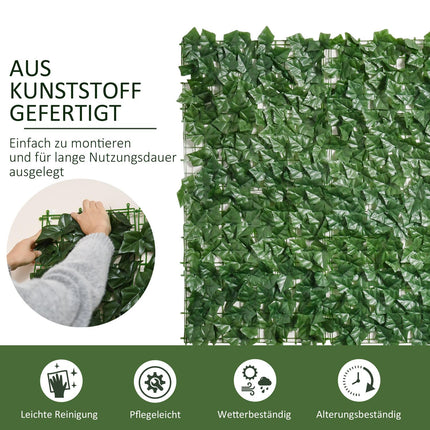 Umělý stínící živý plot – tmavě zelený, 300x100cm, na zahradu i terasu