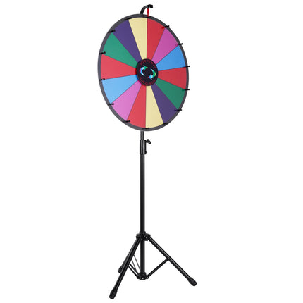 Prize Wheel Spinner, 24 Inch, 14 Slots, Tripod Stand