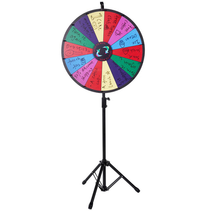 Prize Wheel Spinner, 24 Inch, 14 Slots, Tripod Stand