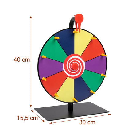 Glücksrad mit Ständer, mehrfarbig, 30 cm Durchmesser