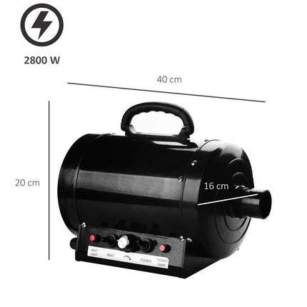 Profesionální tichý vysoušeč srsti pro psy 2800W, metalická černá 40x16x20cm