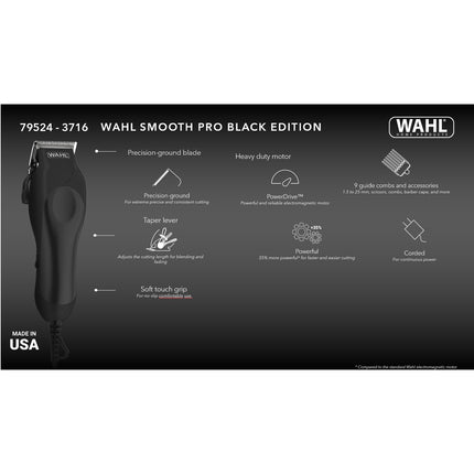 Profesionální strojek na vlasy Smooth PRO BLACK EDITION