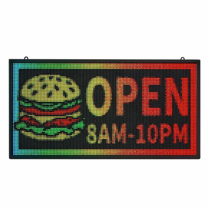 Programmable LED Sign, Full Color, Bluetooth App, 27x14 In