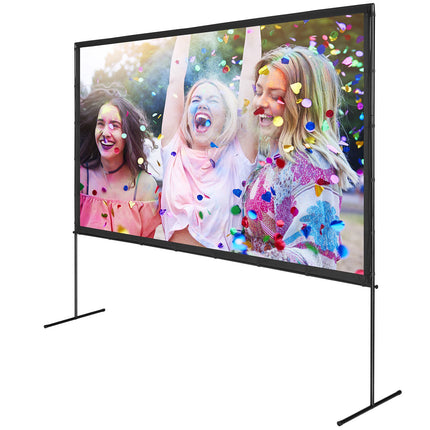 Projector Screen with Stand, 120-Inch 16:9, Wrinkle-Free