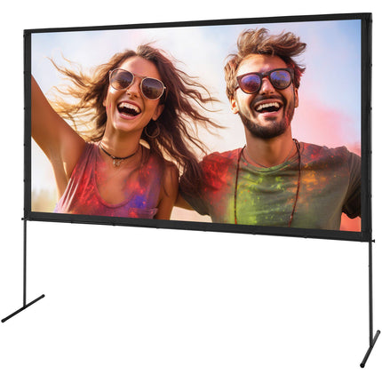 Projector Screen with Stand, 120-Inch 16:9, Wrinkle-Free