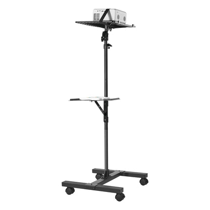 Projector Stand Cart with Wheels, 2-Shelf, Adjustable Height