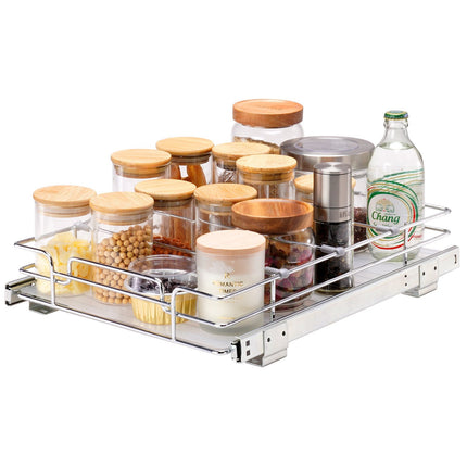Pull-Out Cabinet Organizer, 11.5 x 16.5 in, Chrome