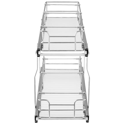 Pull Out Cabinet Organizer 2-Tier, 60 lb Capacity, 8.5 x 21 x 15 in