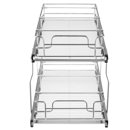 Pull Out Cabinet Organizer, 2-Tier, Heavy Duty Steel, 60 lb Capacity