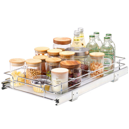 Pull-Out Cabinet Organizer, Steel Slide-Out Shelf 11 x 21 in