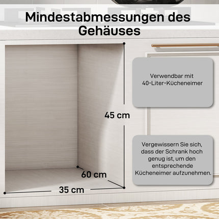 Výsuvný odpadkový koš, 2x20L, vyjímatelné nádoby, šedý