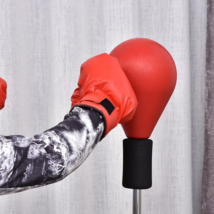 Boxovací míč se stojanem, výškově nastavitelný 136-154cm, stojací boxovací míč s boxerskými rukavicemi, pro mládež a dospělé, na cvičení, odbourání stresu, fitness, červená