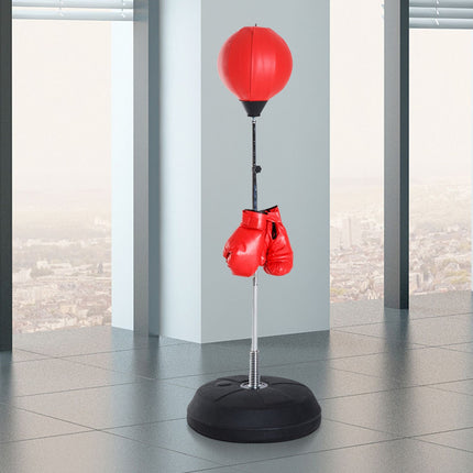 Stojanový boxovací pytel s rukavicemi, nastavitelná výška 126-144cm