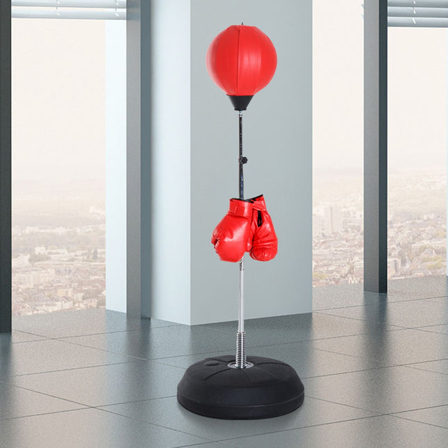 Stojanový boxovací pytel s rukavicemi, nastavitelná výška 126-144cm