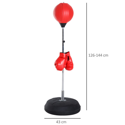 Stojanový boxovací pytel s rukavicemi, nastavitelná výška 126-144cm