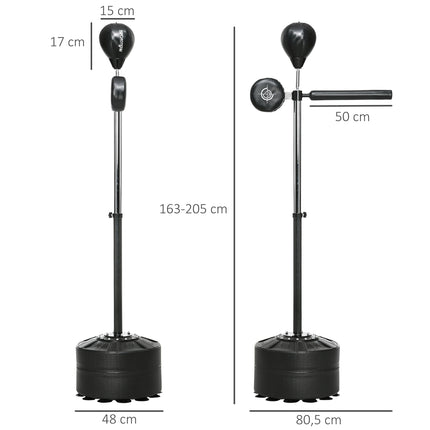 Nastavitelný boxovací stojan s reflexní tyčí, HDPE a kůže