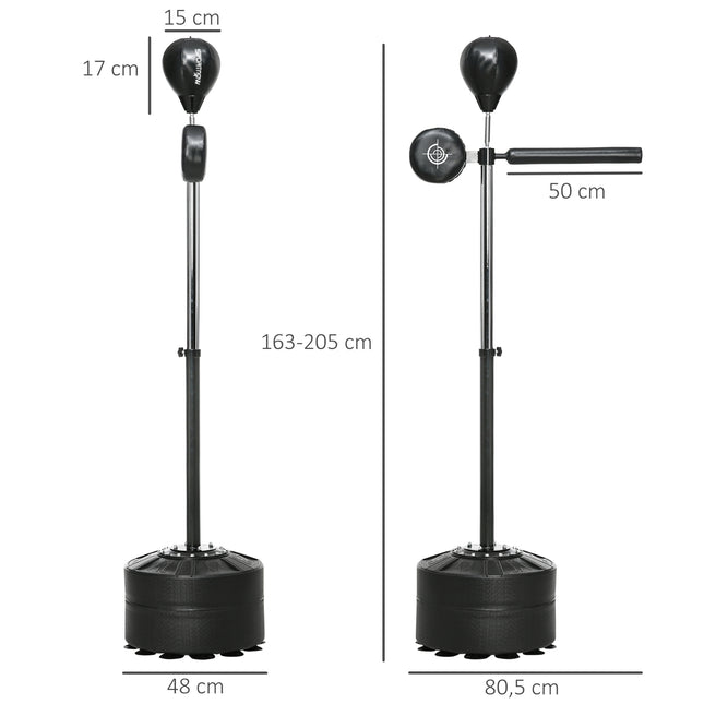 Nastavitelný boxovací stojan s reflexní tyčí, HDPE a kůže