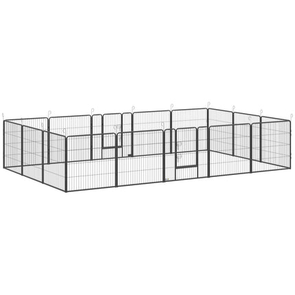 Ohrádka pro štěňata, 16 panelů, skládací s dvířky, 3.2m x 3.2m