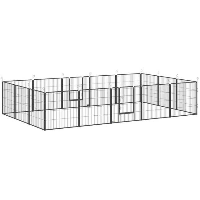 Ohrádka pro štěňata, 16 panelů, skládací s dvířky, 3.2m x 3.2m