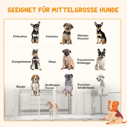 Dog playpen, 90 cm high, collapsible 8-panel outdoor enclosure
