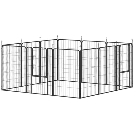 Outdoor puppy playpen, 12 panels, collapsible with door